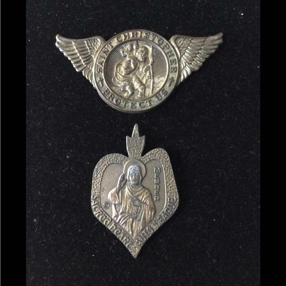 Sacred Heart and St. Christopher Silver Medals